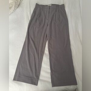 A&F Sloane Tailored Wide Leg Pants - Gray